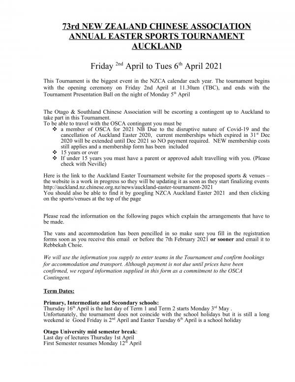 OSCA EASTER 2021Auckland REGISTRATION FORM 10